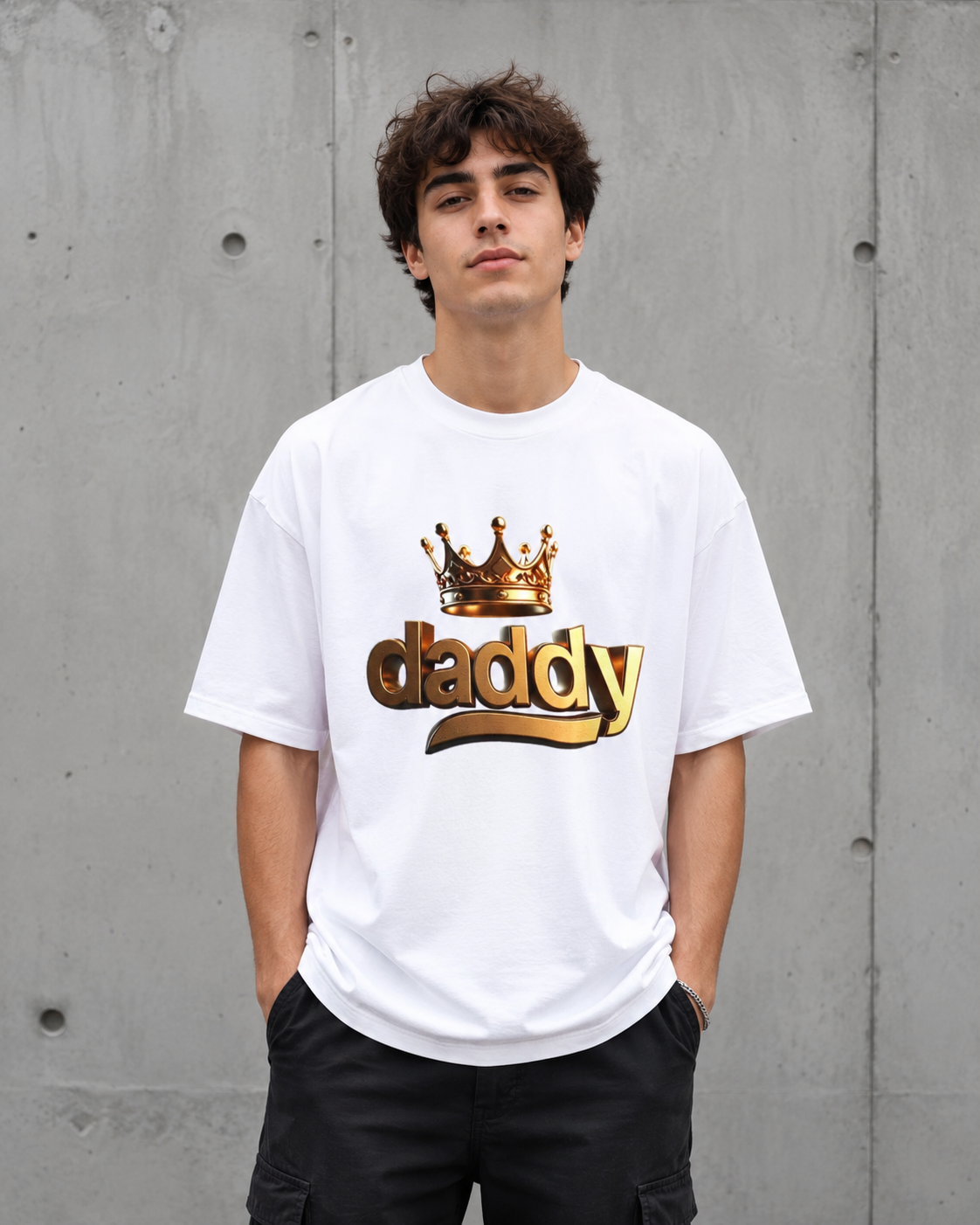Daddy crown tee worn