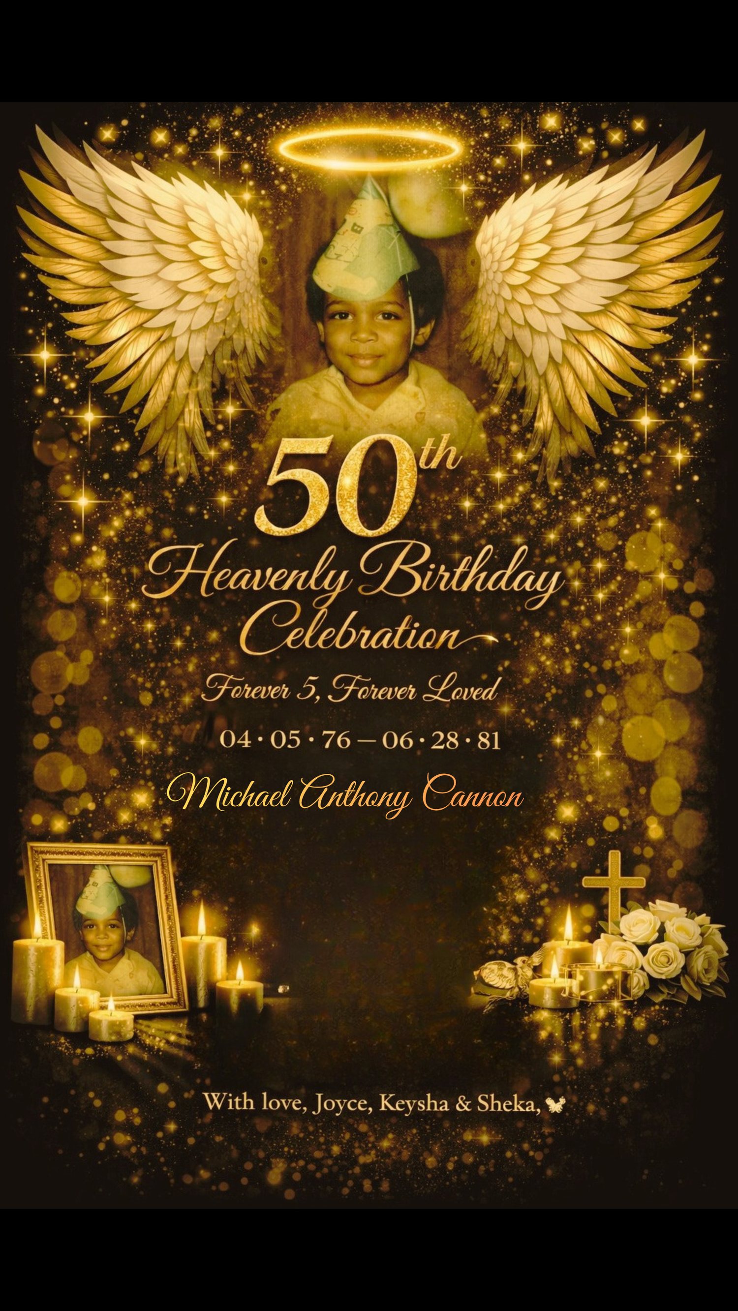 Heavenly birthday memorial print